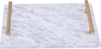 Fifty Five South Edles Tablett Mukko aus hellgrauem Marmor, 30 x 20 cm