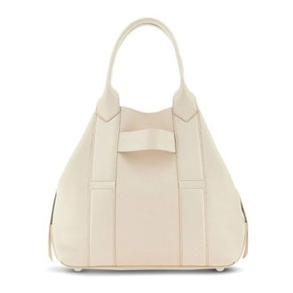 Hogan White Leather Tote Bag with Silver Details - female - Hogan - Handbags - Beige - ONE SIZE - Bags