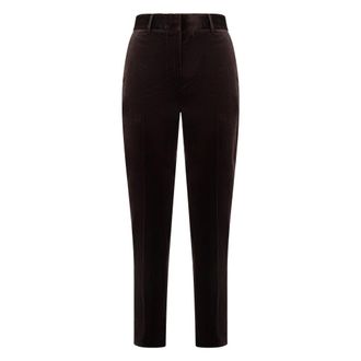 Moorer Sabry Slim Fit High Waist Broeken - Dames - Broeken - Bruin - Maat: XS Katoen