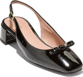 Cole Haan Patsy Bow Slingback Pump in Black Patent Leather at Nordstrom Rack, Size 7.5
