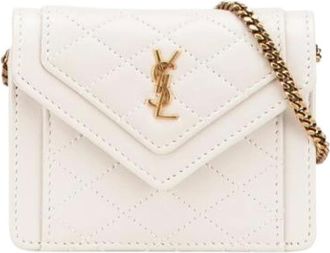 Saint Laurent Pre-owned Mini Bags, female, White, Size: ONE SIZE Pre-owned Leather Crossbody Mini Bag