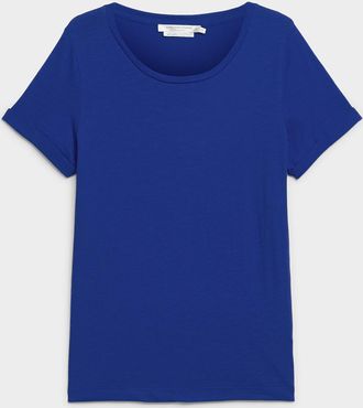 Contemporaine Womens Cuffed-sleeve organic cotton T-shirt