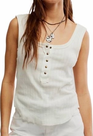 Free People Bryson Henley Top In Clean Ivory