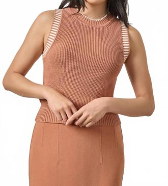 Lilla P Sleeveless Crew Neck Top In Driftwood