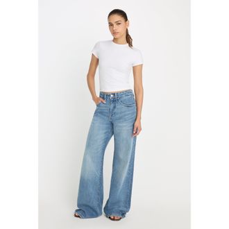 Good American Womens Good Ease Relaxed Jeans | Indigo, Size 30 Plus | Good American by Khlo&Egrave; Kardashian