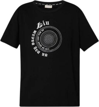 Liu Jo Logo Gemstone T-shirt met korte mouwen - Dames - T-shirts - Zwart - XS - Katoen - Tops