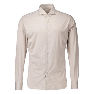 Xacus Taupe Overhemd Lange Mouw - Heren - Casual Overhemden - Beige - L - Overhemden