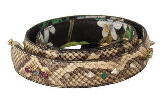 Dolce & Gabbana Elegante Beige Pythonleren Schouderband voor Dames