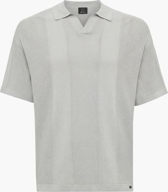 Genti Gebreide Buttonless Polo | Lichtgroen