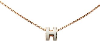 Herm&egrave;s Pre-owned Hermes Rose Gold Enamel Mini Pop H Pendant Ladies ZVVRB808FIFJAKMS