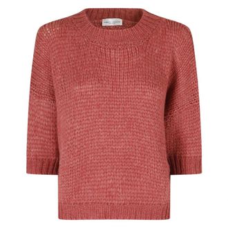 Roberto Collina Truien & Vesten, Dames, Roze, XS, Trui met ronde hals