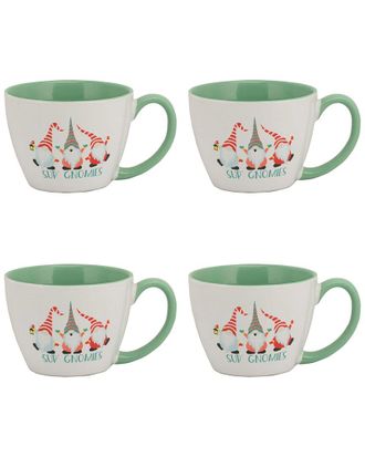 10 Strawberry Street Set Of 4 SUp Gnomies Holiday Mug