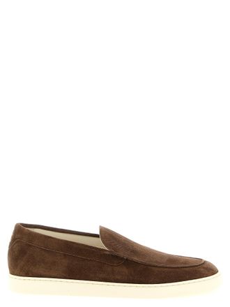 Brunello Cucinelli Brown Calfskin Slip-On Mens Loafers