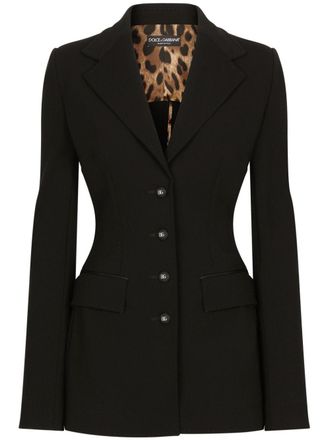 Dolce & Gabbana single-breasted fitted-waistline blazer - Black