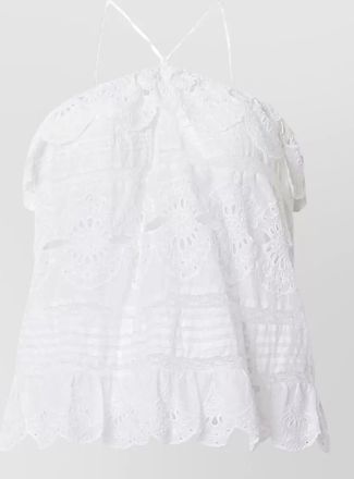 Isabel Marant tiered lace halter dress ruffle trim