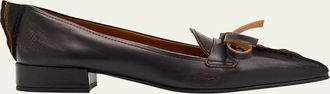 Prada Leather Block-Heel Loafers