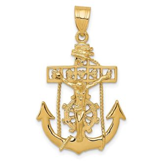 Diamond2Deal 10k Yellow Gold Mariners Cross Pendant