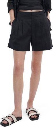 Rag & Bone Chappell Pleated Shorts in Black at Nordstrom, Size 16