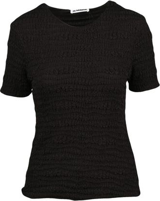 Jil Sander Gekreukelde stretch blouse - Dames - T-shirts - Zwart - S - Tops