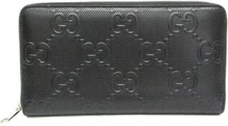 Gucci Pre-owned GG embossed organizer met ritssluiting - Heren - Vintage Accessoires - Zwart - ONE Size - Leer - Vintage