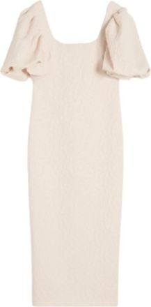 Max Mara Jacquard cloque jurk - Dames - Casual kleedjes - Beige - XS - Katoen - Kleedjes