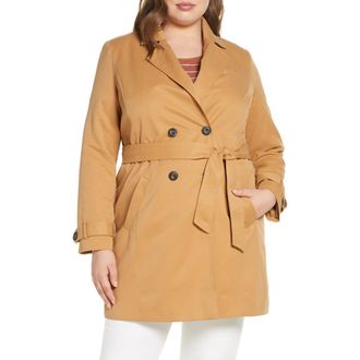 Vero Moda Curve Tie Waist Jacket in Tobacco Brown at Nordstrom, Size 20Us