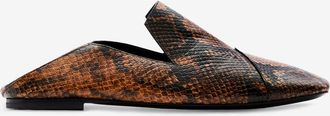 Iro Phyton Tuxedo Flat in Black /Cognac at Nordstrom, Size 36