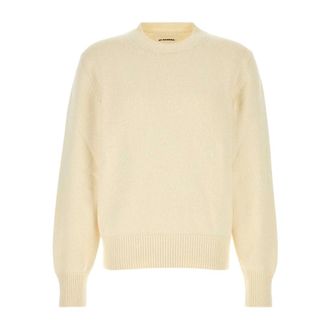 Jil Sander Round-neck Knitwear, male, Beige, Size: 2XL Crew-neck sweater