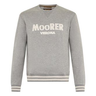 Moorer Sweatshirts, male, Gray, Size: L Modern M&eacute;lange Sweatshirt With Stylized Print