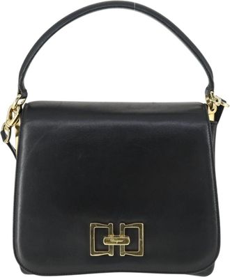 Ferragamo Vintage Handbag Leather Black Leather Handbag (Pre-Owned)