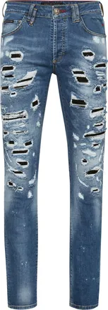 Philipp Plein Denim Super Straight Cut Destroyed