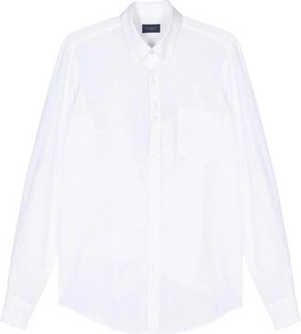 Paul & Shark Casual Langemouw Linnen Shirt Wit - Heren - Zakelijke Overhemden - Wit - 5XL - Linnen - Overhemden