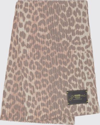 Ganni Sciarpa Ganni in maglia misto lana stampa animalier