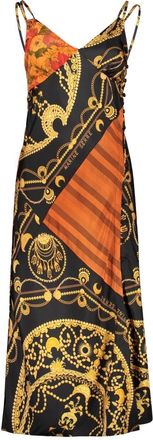 Marine Serre Zijden jurk met zijsplit - Dames - Casual kleedjes - Veelkleurig - M - Rayon - Kleedjes