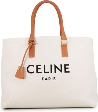 Celine Brown Ivory Canvas Tote Bag (Pre-Owned)