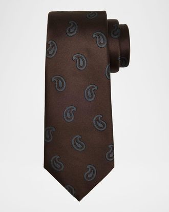 Giorgio Armani Mens Jumbo Paisley Silk Tie