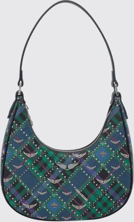 Zadig&Voltaire Z Night Out Tartan Print Coated Cotton Mini Hobo Bag