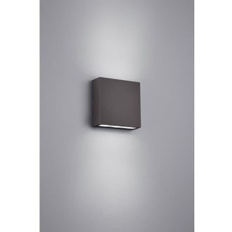 Trio Thames Led Doble Emision Aplique Cuadrado Ip54 Antracita 14x14 Cm Lighting