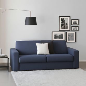 Dmora Talamo Italia - Sof&aacute; Fijo Marzia, Gran Sof&aacute; De 2 Plazas, 100% Made In Italy, Sof&aacute; Sala De Estar, En Tela Acolchada, Con Reposabrazos Delgados, Cm 180x