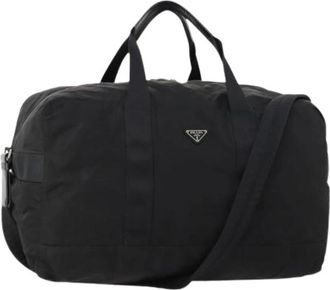 Prada Pre-owned Weekend Bags, female, Black, Size: ONE SIZE Pre-owned Vintage Nylon Boston Bag
