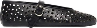 Scarosso Evelyn Ballerina plat - Dames - Ballerinas - Zwart - 39 1/2 EU - Leer - Schoenen