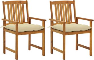 vidaXL Sillas De Jard&iacute;n Con Cojines 2 Unidades Madera Maciza De Acacia Vidaxl