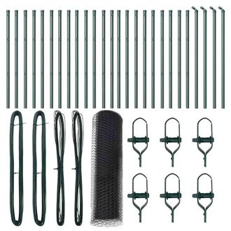 Berkfield Home Hexagon Fence Grey 0.4x50 m Steel in Green