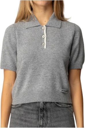Pinko Pinko, Truien & Vesten, Dames, Grijs, XS, Wol, Trui in polostijl