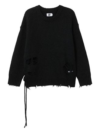 Izzue Maglione con effetto vissuto - Nero