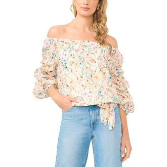 Vince Camuto Off the Shoulder Bubble Sleeve Top in Antique White at Nordstrom, Size X-Large
