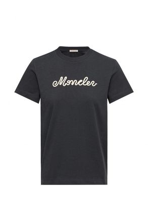 Moncler WOMENS SIGNATURE LOGO T SHIRT Size: XS, colour: NAVY