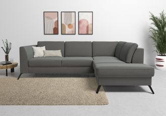 Sit&more Ecksofa »Olsen L-Form« inklusive Sitztiefenverstellung, wahlweise mit Bettfunktion, 15cm hoch