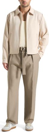 Mani&egrave;re De Voir Alex Whipstitch Twill Boxy Jacket in Cream at Nordstrom, Size Xx-Large