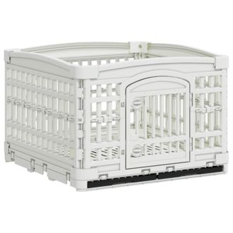 vidaXL Parque Para Perros De 4 Paneles 122 X 106,5 X 82 Cm Pl&aacute;stico Vidaxl